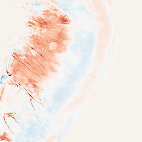 Différence brute des reconstructions : 2023–2025 moins 2020–2022
